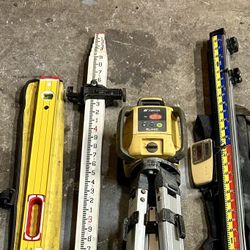 TopCon Laser, Eye, Tripod, Story Pole, 10ft Linker Rod And 4ft Smart Level 