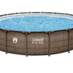 Coleman Power Steel 18’ x 48” Round Metal Frame Above Ground Pool Set