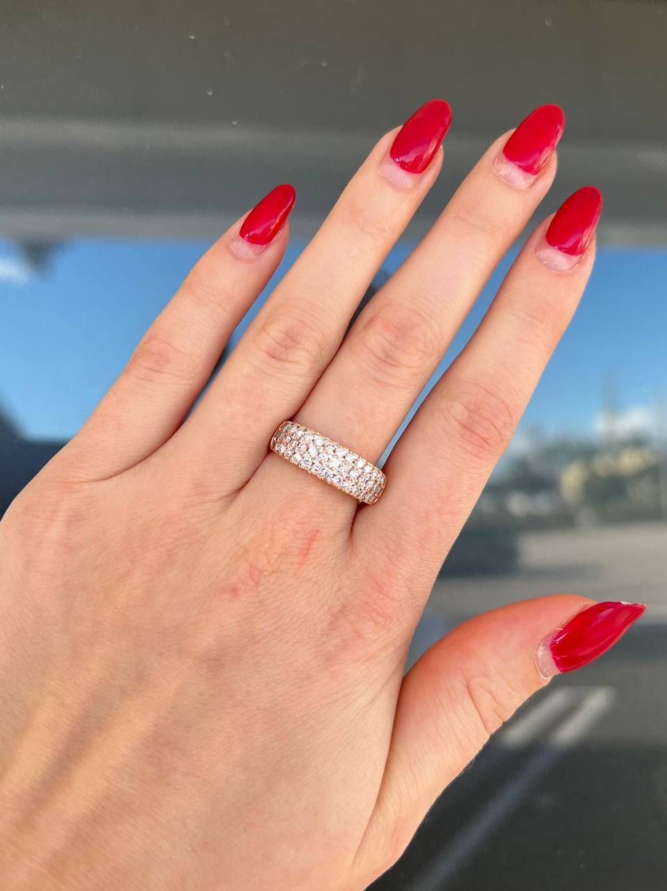 LADIES ROSE GOLD 50 DIAMOND 14K SOLID 4.5G RING