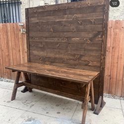 Wood Backdrop And Table
