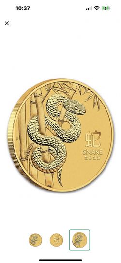 24k Gold Australia Lunar Snake. 99.99 Fine