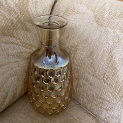 Vintage Carnival Glass Marigold Thumbprint, Glass Decanter.