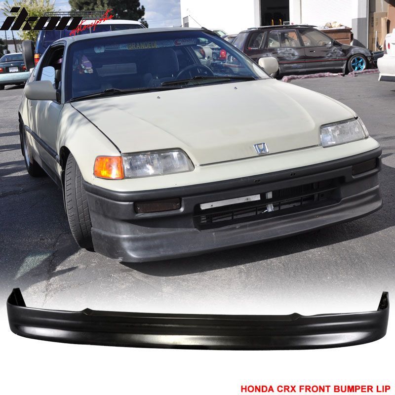 Fits 88-91 Honda CRX CS Style Front Bumper Lip Spoiler Splitter Unpainted Black PU