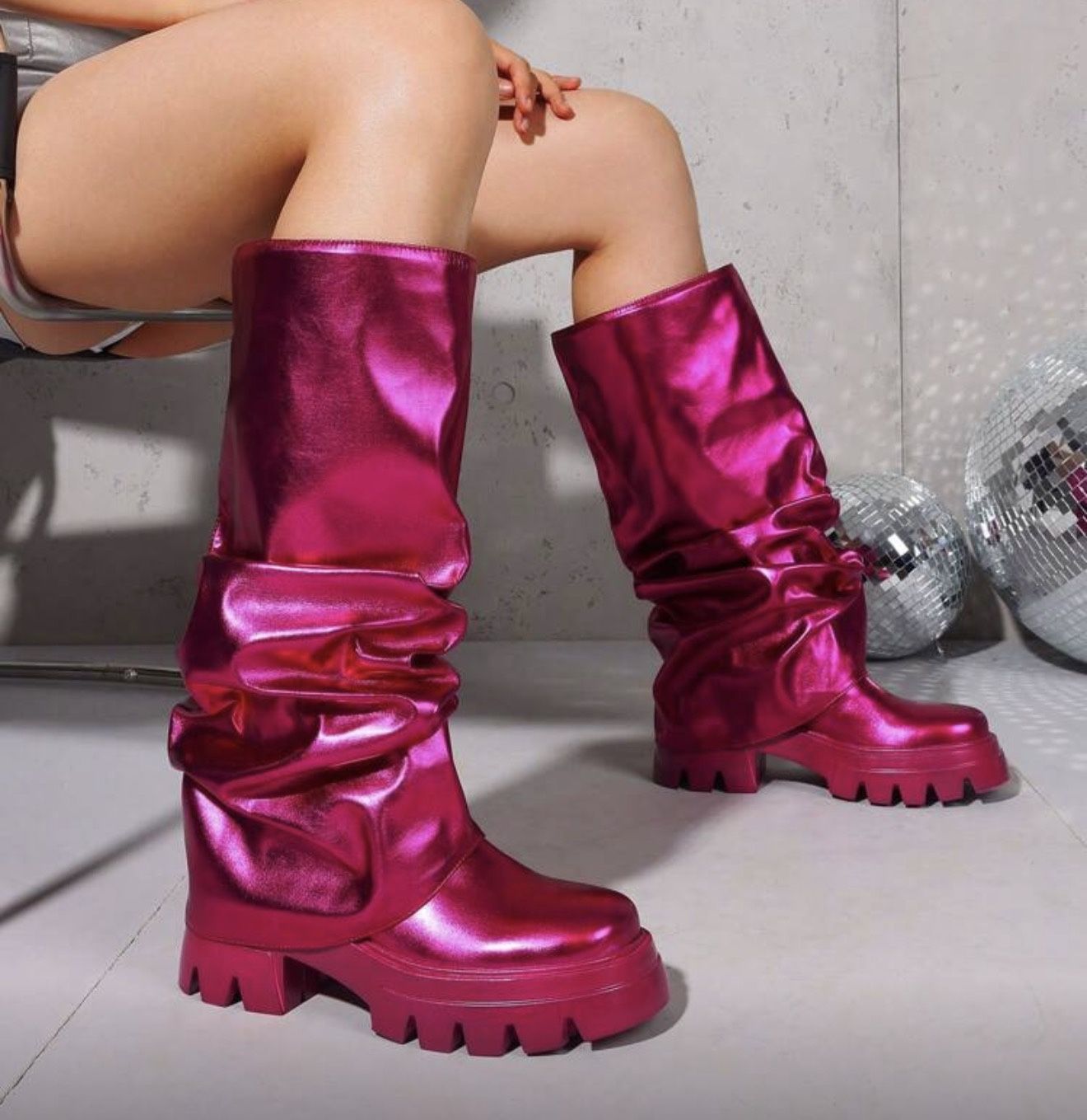 Pink Rave Boots
