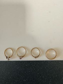 14K Gold Ring Lot – Ruby & Diamond Rings + Solid Gold Band (Estate Jewelry)