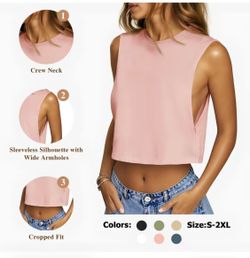 Pink Sleeveless Crop Top