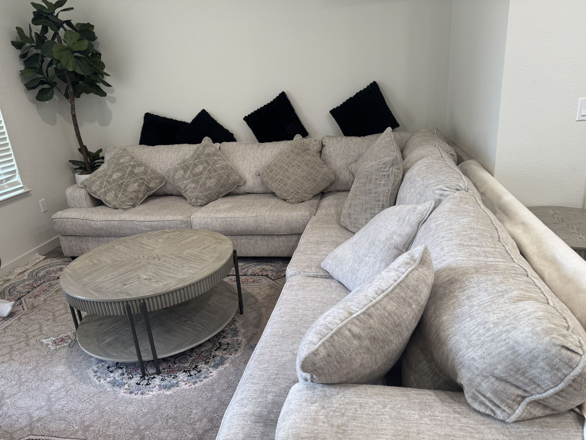 Modern Light gray Sectional-sofa - Ashly brand, Gently Used, Great Condition