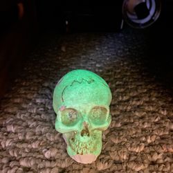 Vintage Glow In The Dark Resin Skull
