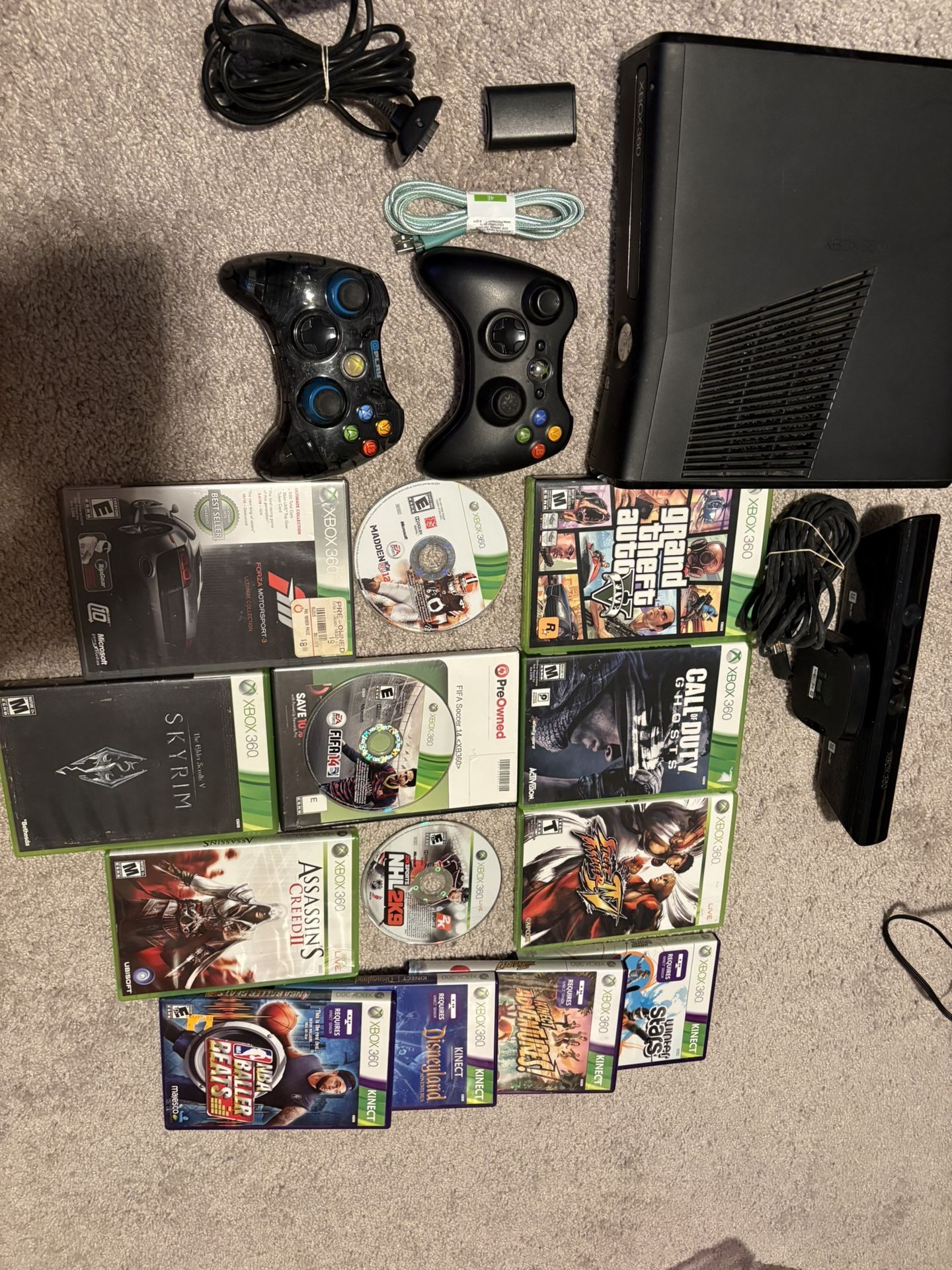 Xbox 360 + Kinect + 10 Games (hablo Espanol)