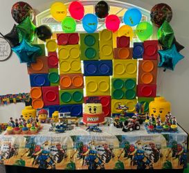 Lego Party Background Lego Photo backdrop Lego Party Decor