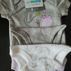 Child Of Mines By Carter's  Baby Girl Body Suit 3 Pack short Sleeve