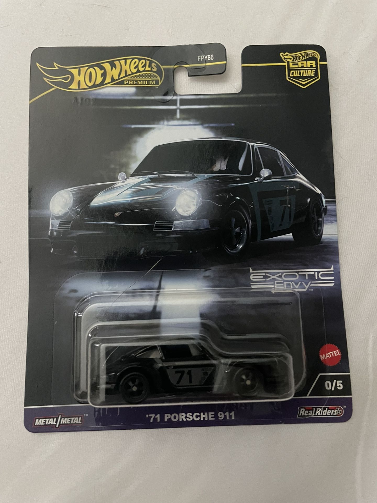 2024 HOT WHEELS CAR CULTURE EXOTIC ENVY CHASE '71 PORSCHE 911 BLACK 0/5