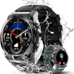 Military Smart Watches for Men, 1.43" AMOLED Outdoor Rugged Smartwatch(Answer/Dial Calls), IP68 Fitness Tracker Watch with Heart Rate Sleep Monitor, 1