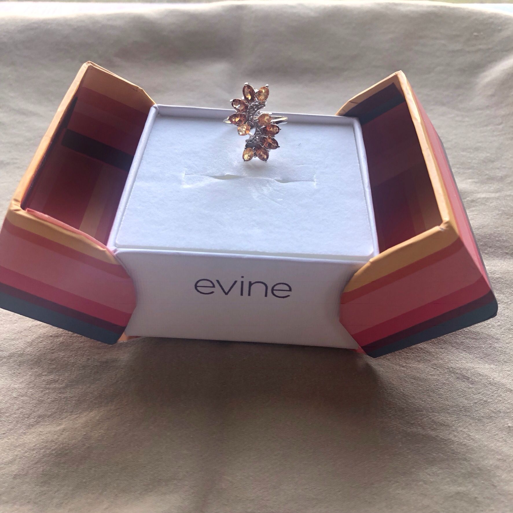Marquis Hessonite Garnet Ring