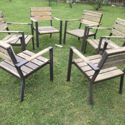 Six Outdoor Chairs Heavy See Pictures & Description 
