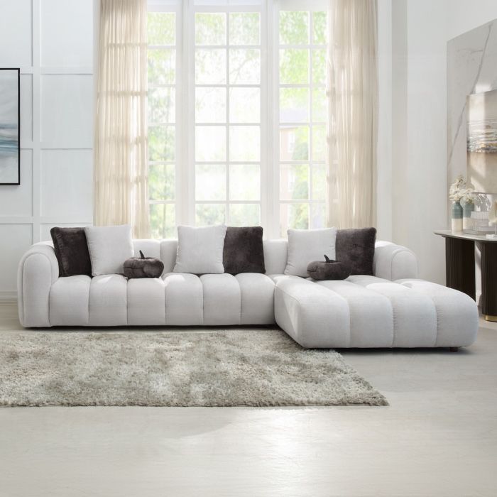 Modern Sectional Sofa With Right Facing Chaise - Free Delivery ✅ Ivory White Sectional Sofa