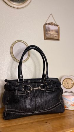 Coach Black Pebbled Leather Satchel Handbag