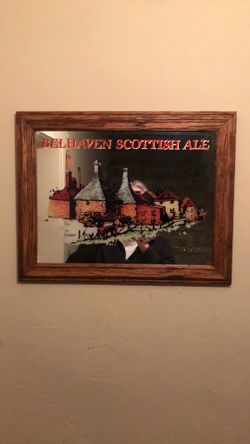 Vintage Belhaven Scottish Ale Beer Sign Mirror