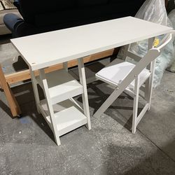 Small White Desk w/ Chair