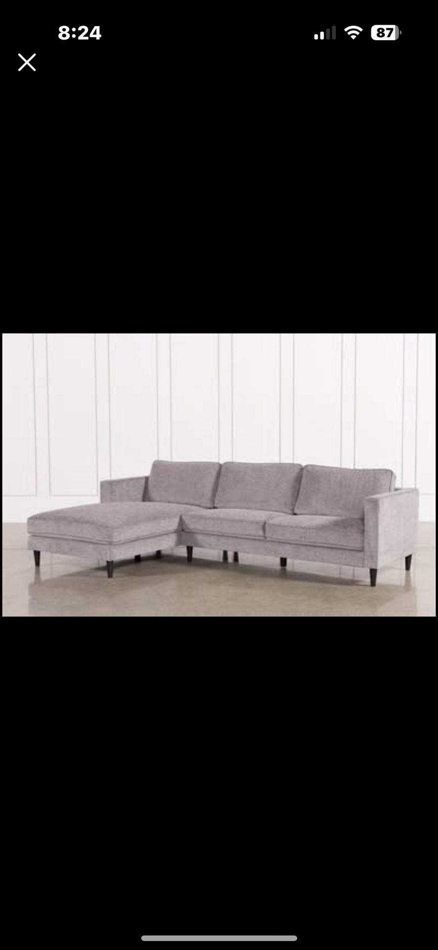 Grey L-Shaped sectional LAF