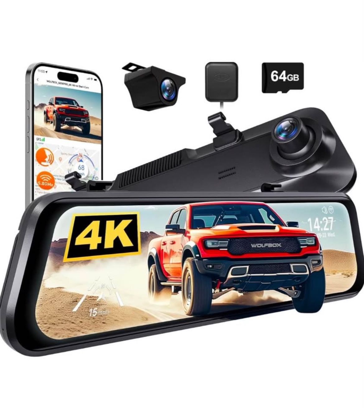 New Wolfbox G850 Pro 4K Mirror Dash Cam