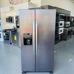 Whirlpool 36 Fingerprint Resistant Black Stainless Steel Side-By-Side Refrigerator OB 