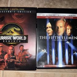 Fifth element 4K, and Jurassic Park rebirth Blu-ray