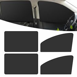 4 PCS Car Side Window Sun Shade Replacement, 33CM X 48CM X 62CM Front Side Window Protectors, 80CM X 48CM Vehicle Rear Window Curtain, Universal Acces