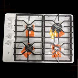 GE 30" Wide Gas Cook Top 4-Burners - White