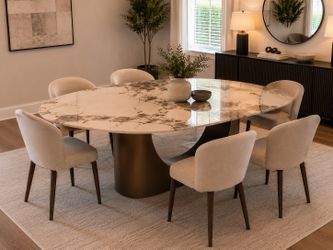 POVISON Luxury Sintered Stone Dining Table | Open Box