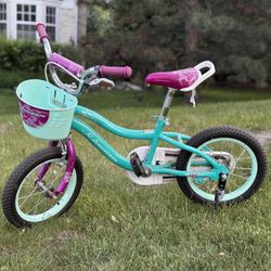 Schwinn Elm BMX Style Toddler and Kids Bike, For Girls and Boys, 14-Inch Wheels, With Saddle Handle, Training Wheels, Chain Guard, and Front Basket, R