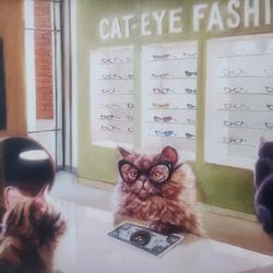 Cat Wall Art Decor 11 x 14 Cat Eye Fashion Home Decor