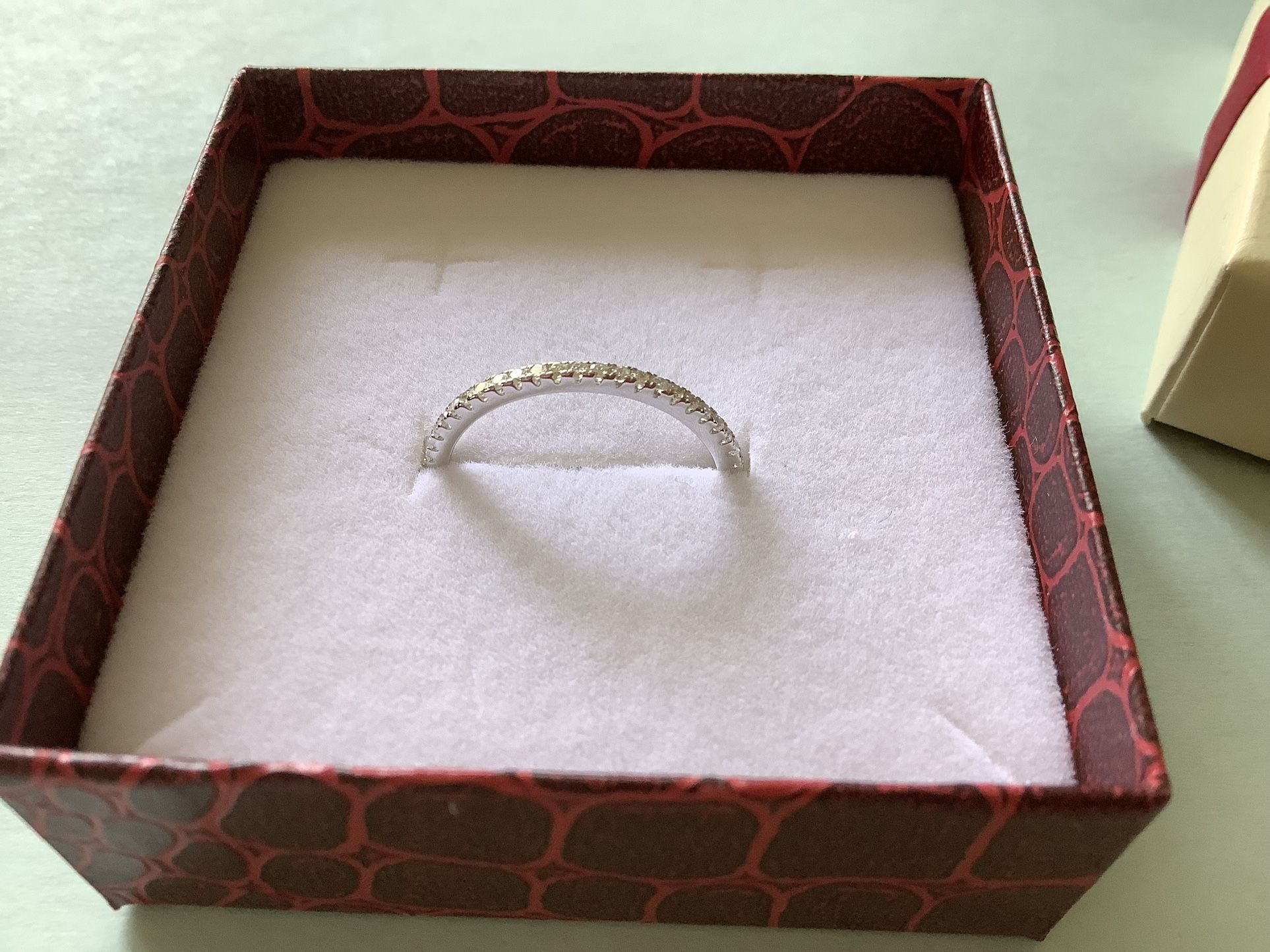 Sterling Silver Cubic Zirconia Thin Line Ring