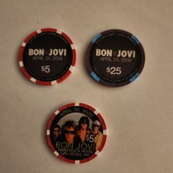 Bon Jovi Hard Rock Casino Chips (Set of 3)