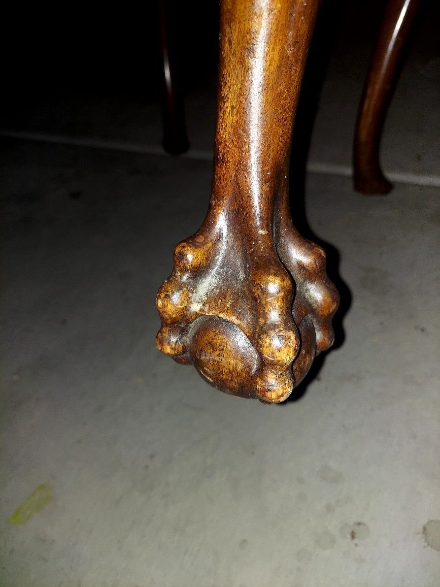 Pair of Antique Claw Foot Dining / Accent / Side Chairs