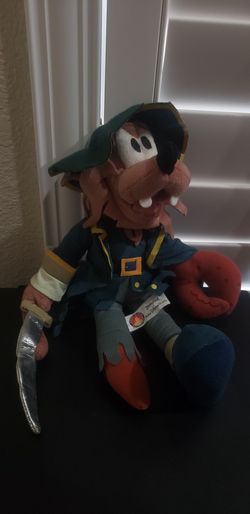 Pirate Goofy 12"inch Disneyland Walt Disney World Pirates Of The Caribbean Ride Plush Authentic Rare