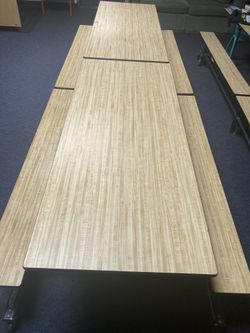 Foldable 12’ Cafeteria Style Tables On Wheels