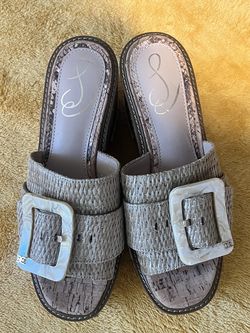New Sam Edelman Beige Brown wedge slide Sandal