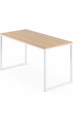 Zines Jennifer 55 Inch White Frame Desk/Computer Workstation/Office Desk/Dining Table/Easy Assembly,