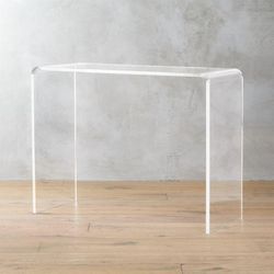 CB2 Peekaboo Clear Acrylic Console Table / Desk