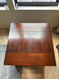 Dark Wood Square Coffee Table