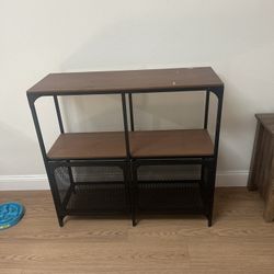Two bookshelves  and entertainment center