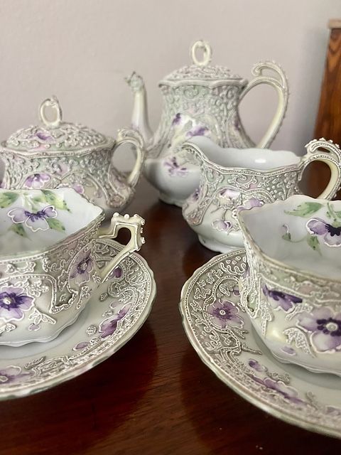 7 Piece Porcelain Vintage Tea Set