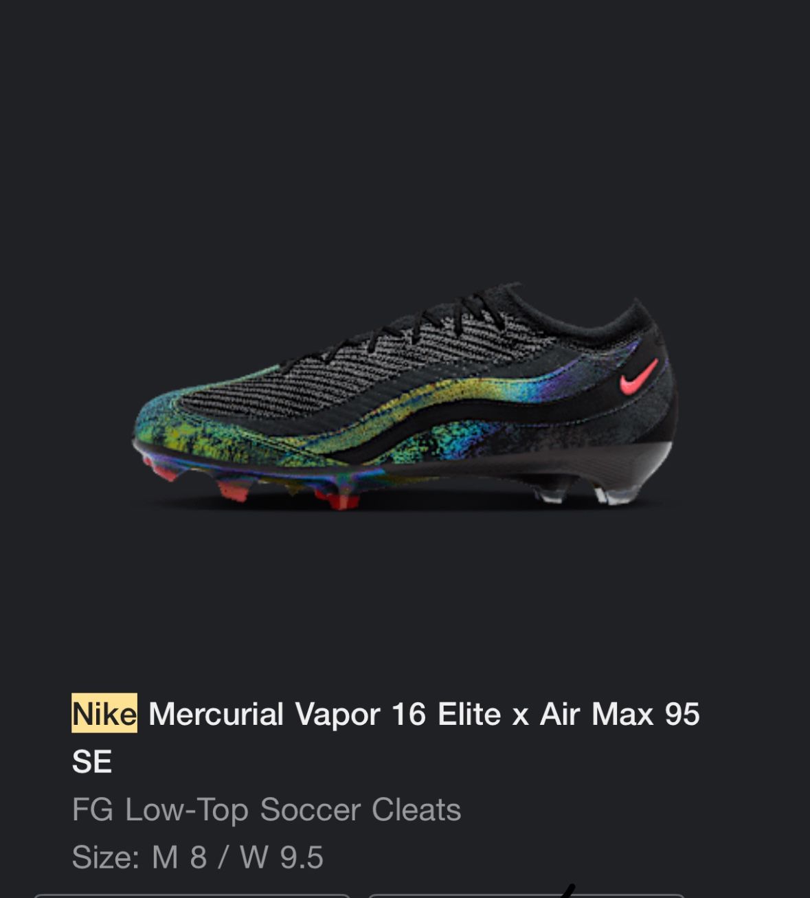 Nike Mercurial Vaper 16 Elite X Air Max 95 Se