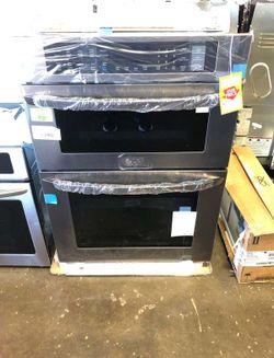 Brand New LG Electronics 30 in. Electric Convection and EasyClean Wall Oven with Built-In Microwave in Black Stainless Steel QJS