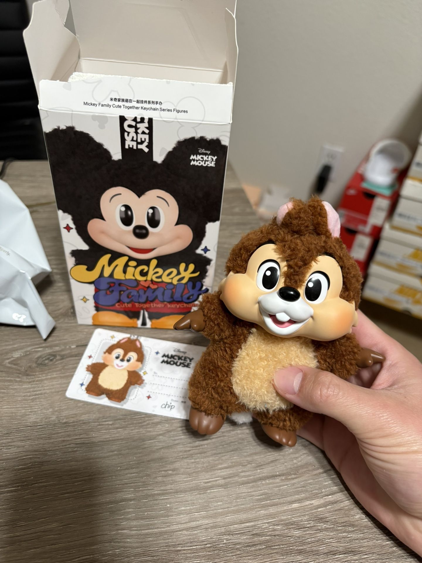 100% authentic Pop Mart Disney Mickey Family Cute Together Plush Keychain - CHIP