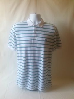 Chaps by Ralph Lauren men's green striped polo shirt size M