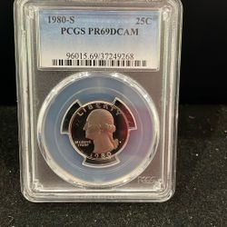 1980 S Gem Proof Washington Quarter Graded At PR69 With A Deep Cameo I-2