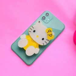 Hello Kitty Yellow Poppit Holder Turns Makeup Mirror