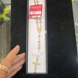 14k tri color rosary